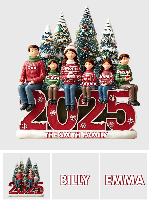 Merry Christmas - Personalized Family Custom Shaped Acrylic Plaque