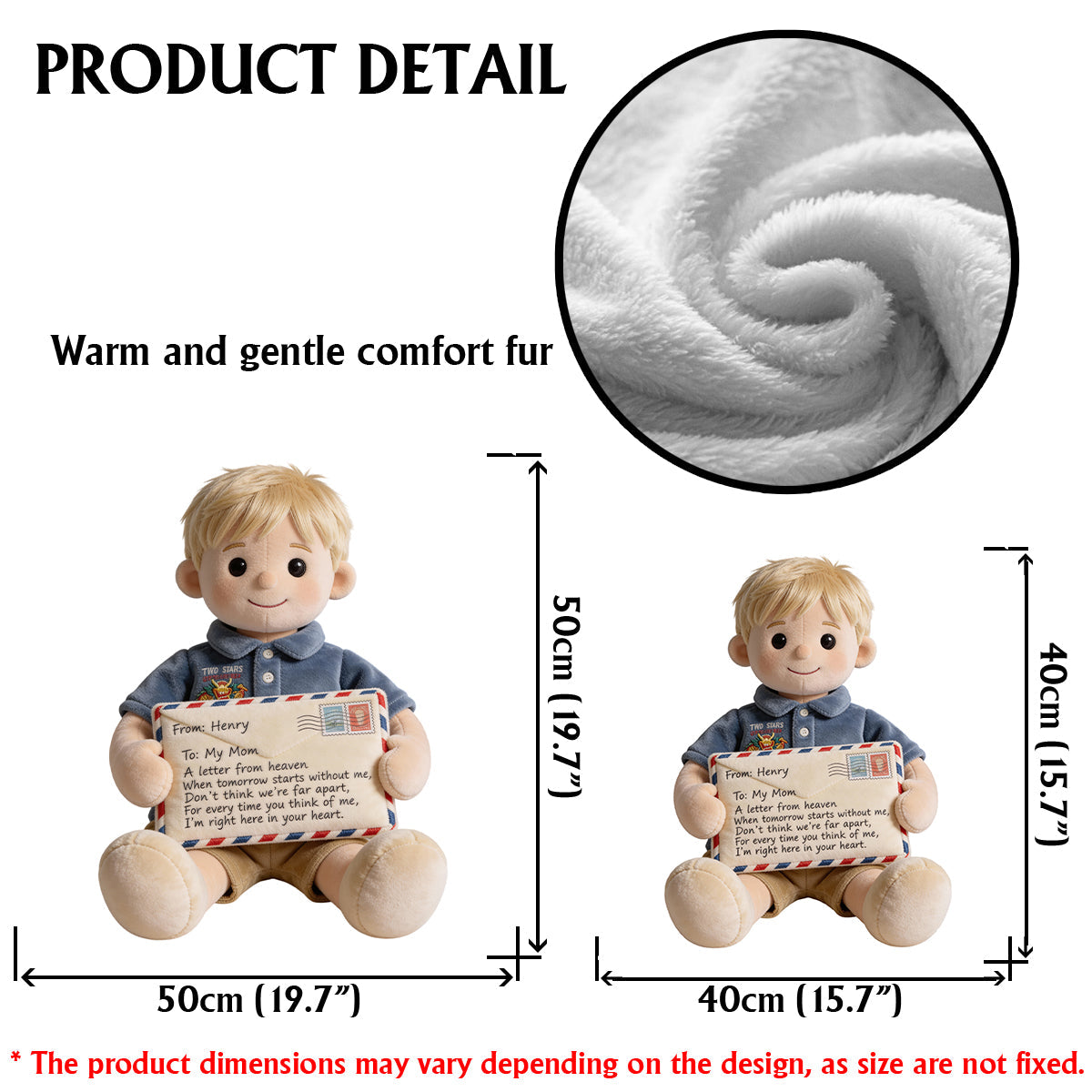 A Letter From Heaven - Personalized Memorial Faux Fur Shaped Pillow