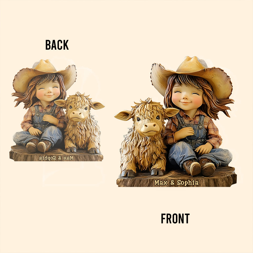 Just A Girl Who Loves Highland Cows - Personalized Highland Cow Custom Shaped Acrylic Plaque