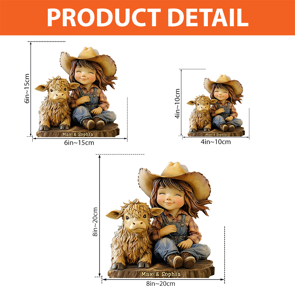 Just A Girl Who Loves Highland Cows - Personalized Highland Cow Custom Shaped Acrylic Plaque