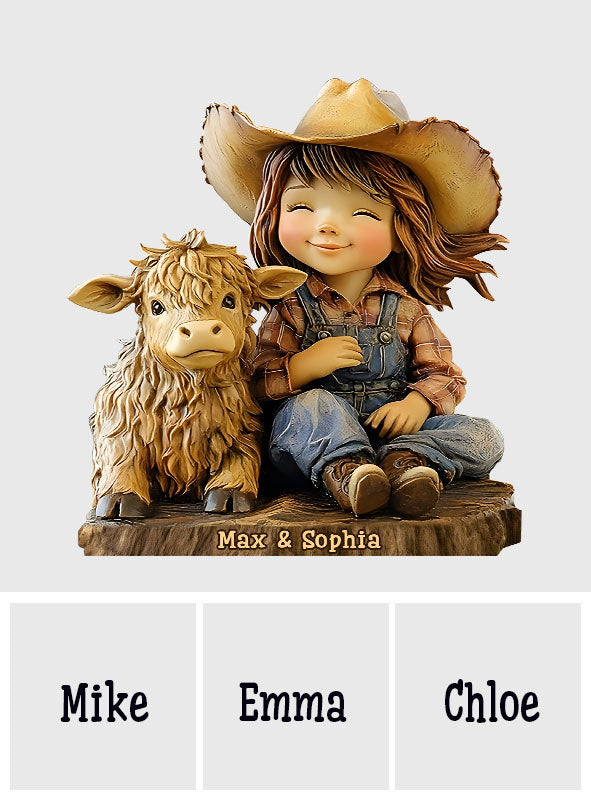 Just A Girl Who Loves Highland Cows - Personalized Highland Cow Custom Shaped Acrylic Plaque