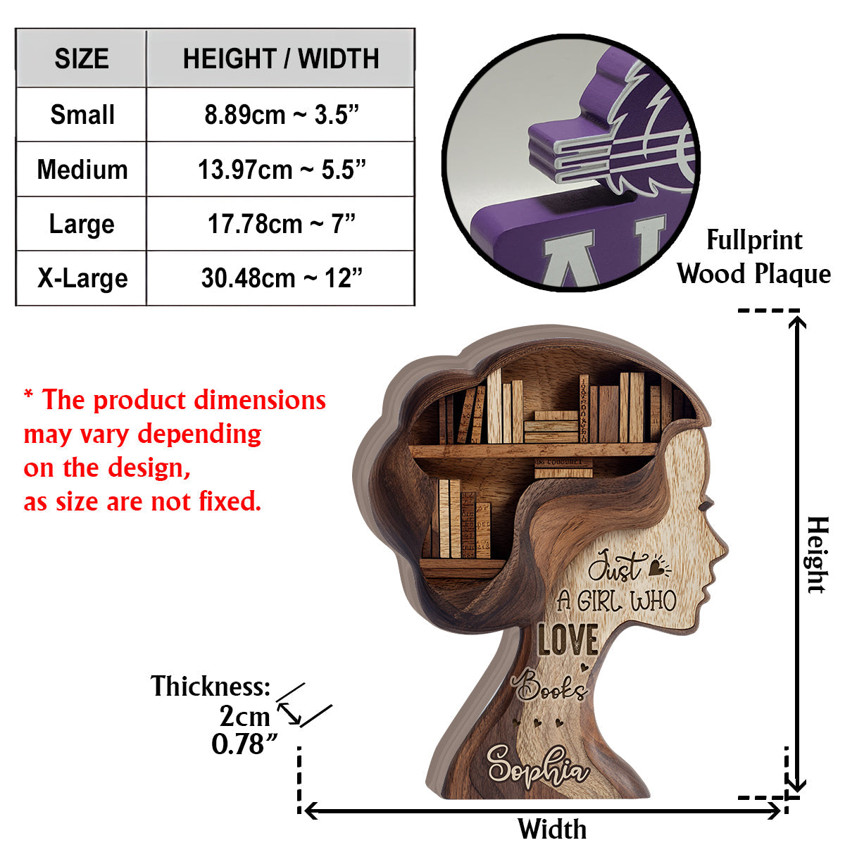 Just A Girl Who Loves Books - Personalized Book Custom Shaped Wood Plaque