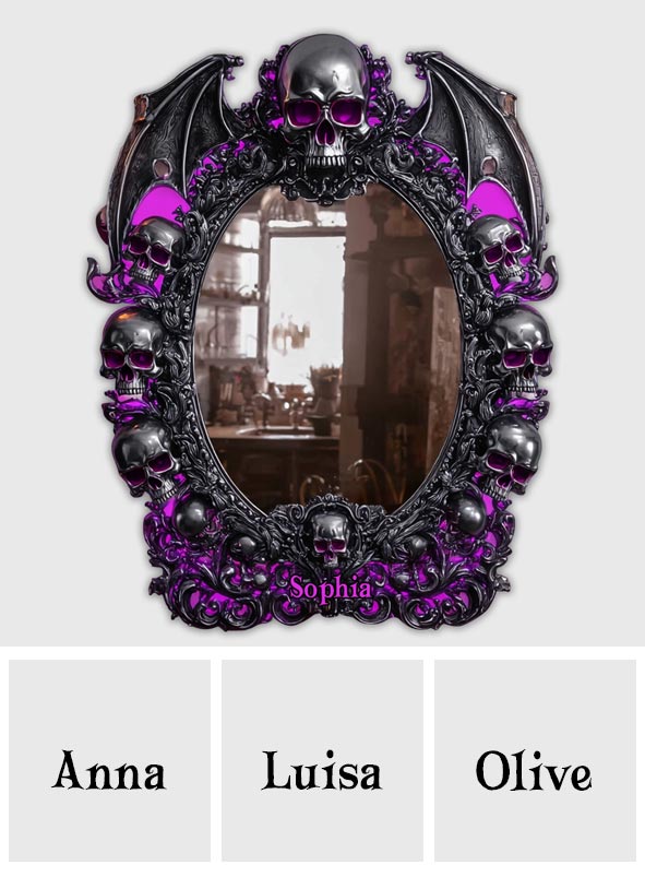 Skull Halloween - Personalized Skull Wall Mirror With LED Light