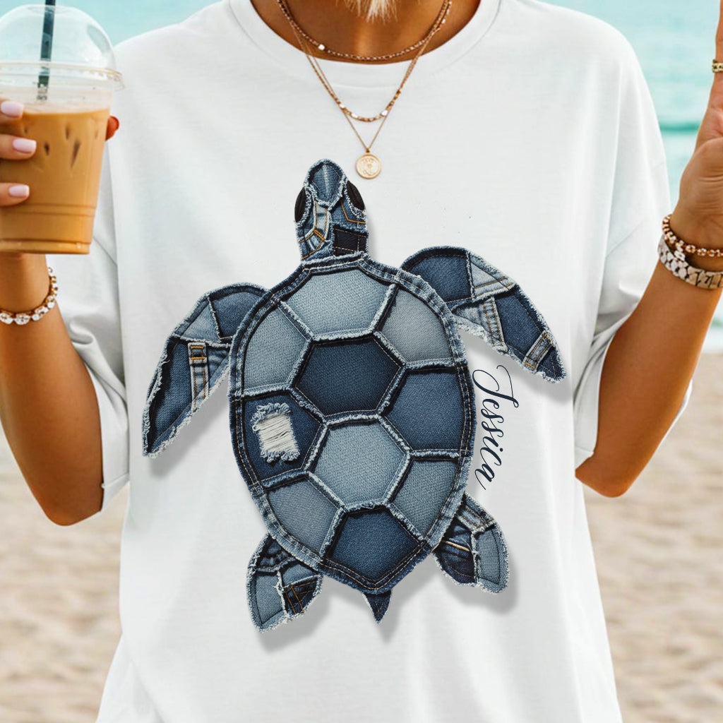 Blue Turtle - Personalized Turtle T-shirt And Hoodie