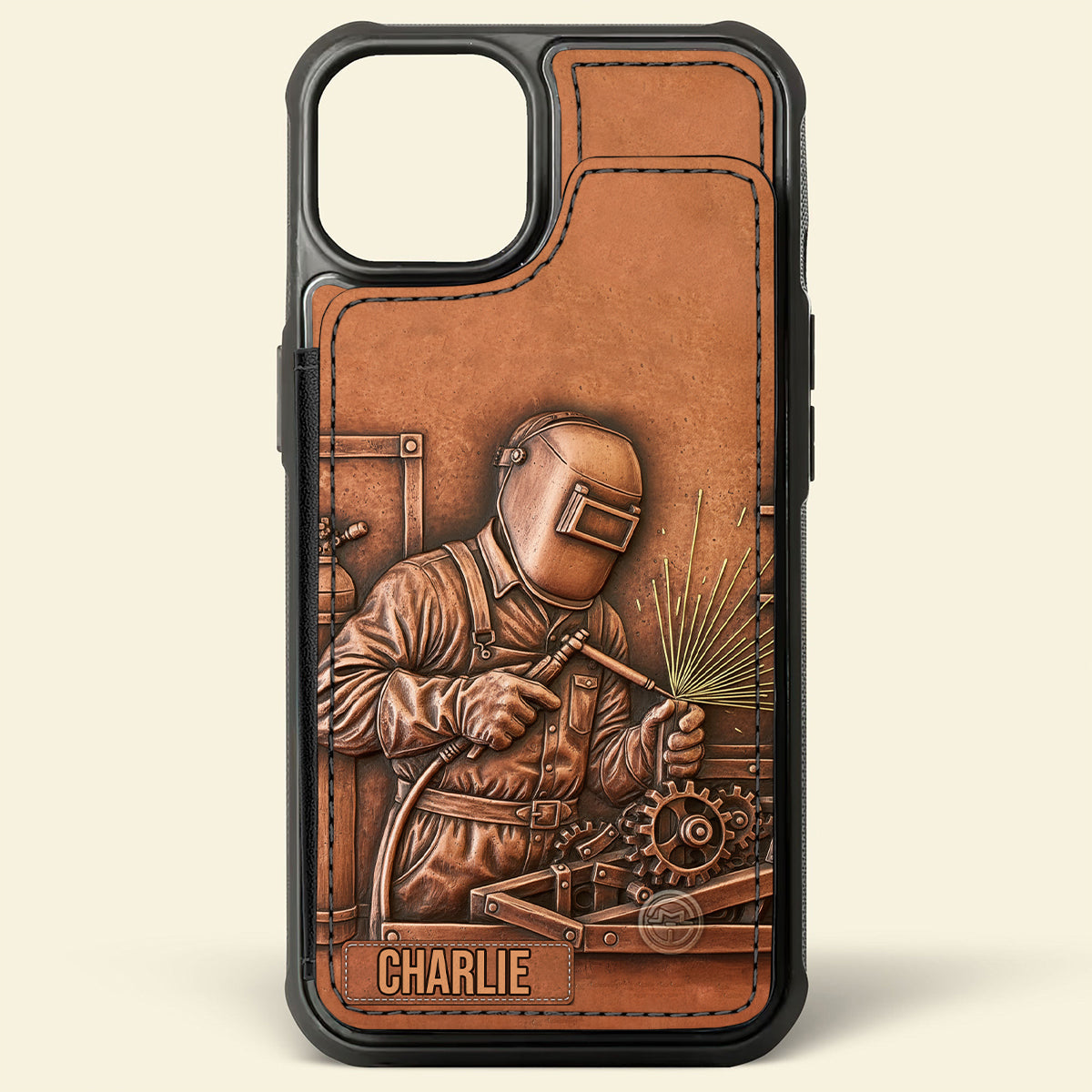 Le soudeur le plus fort - Étui portefeuille pour téléphone personnalisé avec impression intégrale - Soudeur