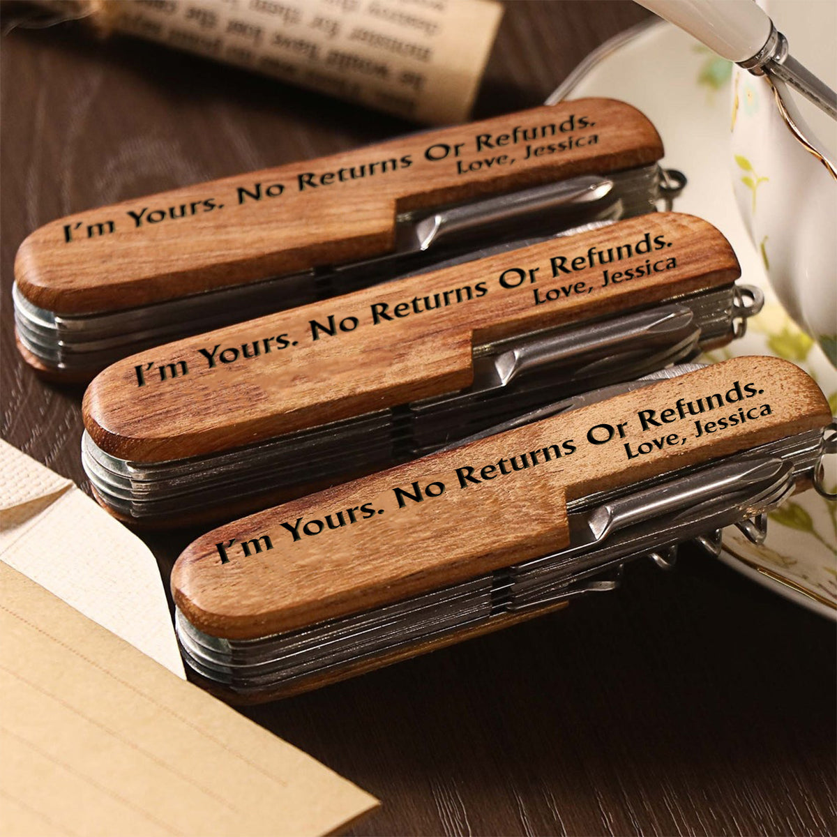 I'm Yours - Personalized Couple Pocket Knife - 8 Function Multi-Tool