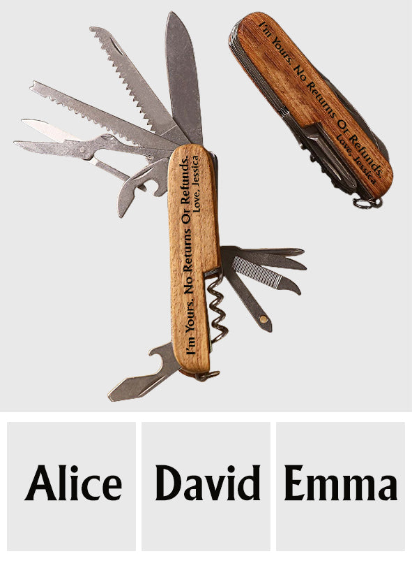 I'm Yours - Personalized Couple Pocket Knife - 8 Function Multi-Tool