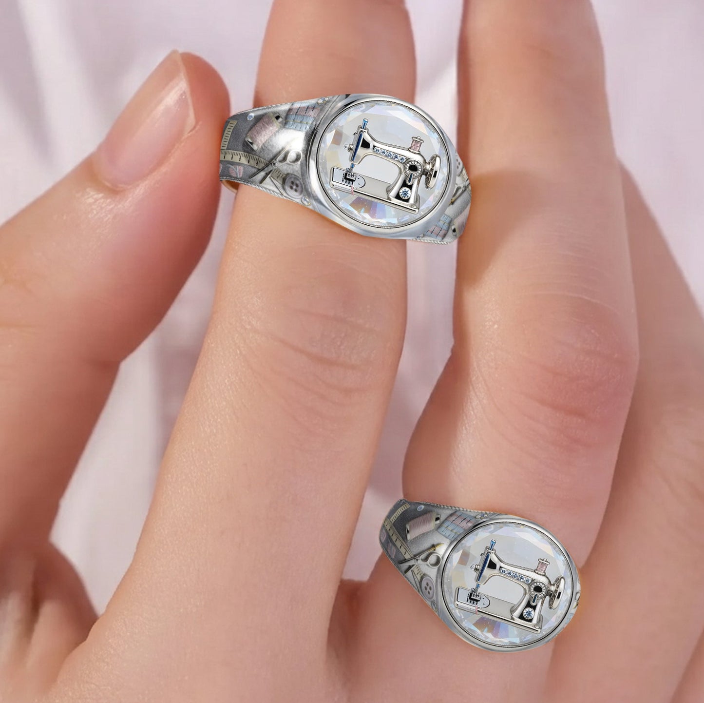 La couture est ma thérapie - Bague chevalière personnalisée