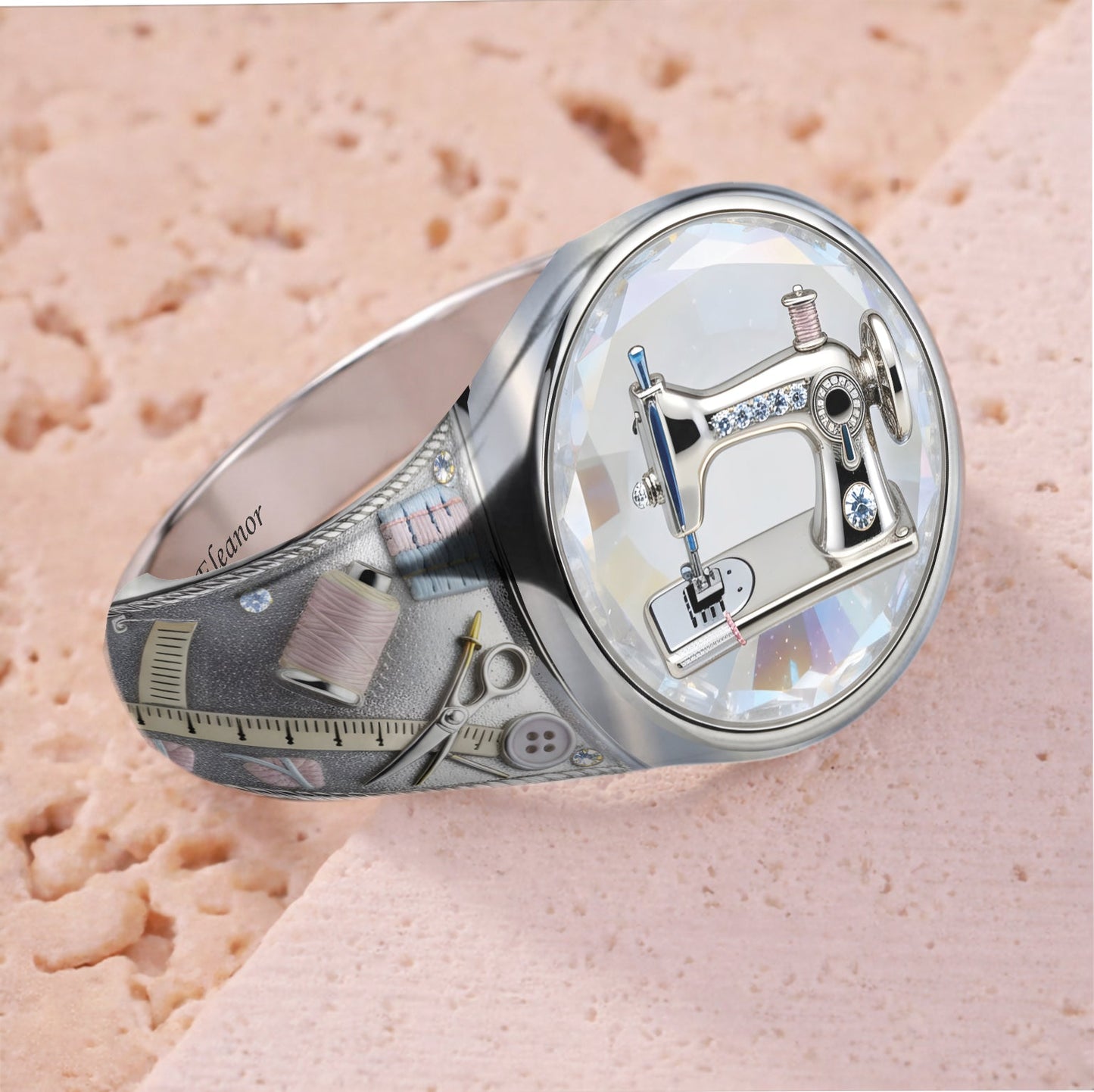 La couture est ma thérapie - Bague chevalière personnalisée