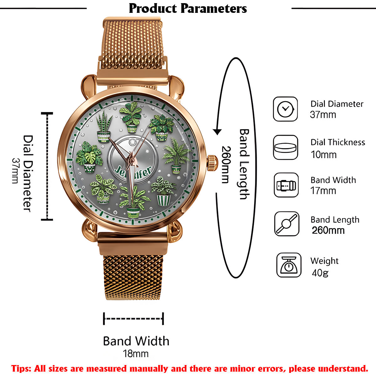 Time For A New Plant - Personalized Gardening Women Hand Watch