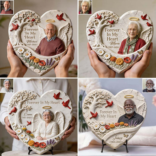 Forever In My Heart - Personalized Memorial Heart Shaped Stone