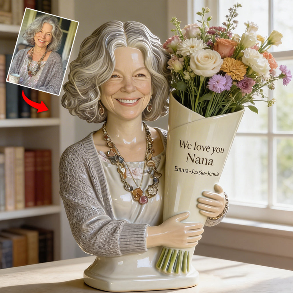 Flower Bouquet Vase - Mother's Day Gift - Personalized Mother Acrylic Flower Vase