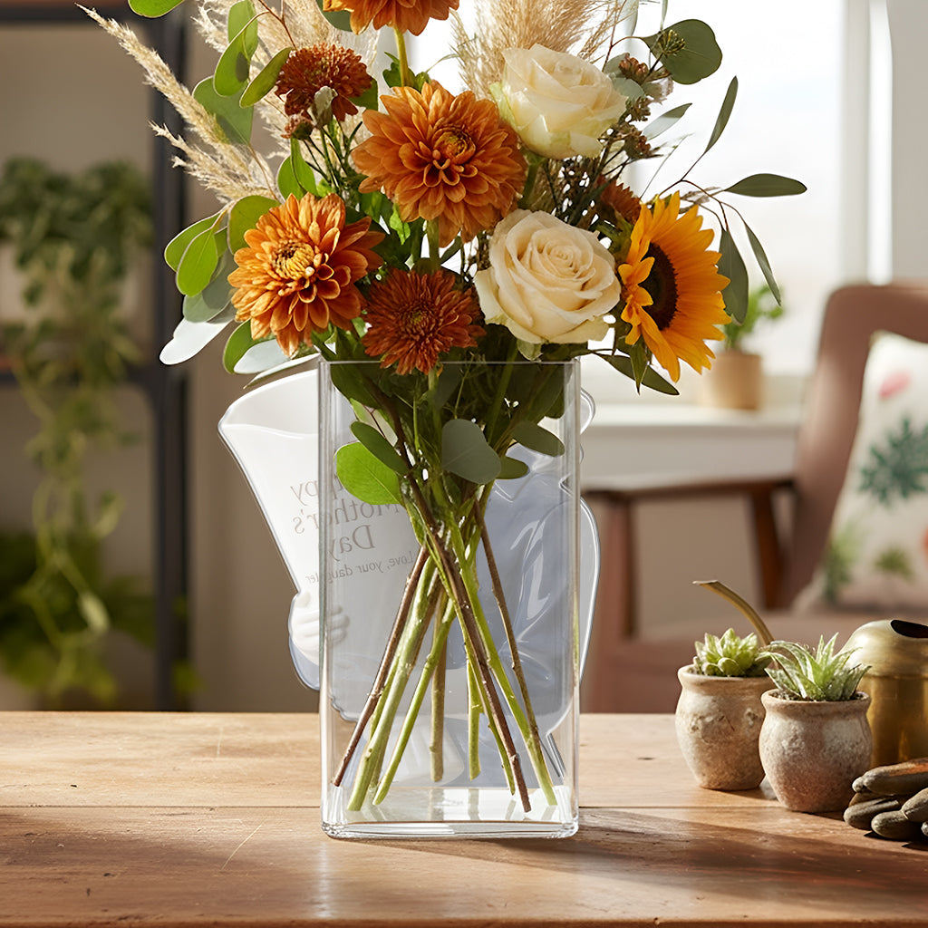 Flower Bouquet Vase - Mother's Day Gift - Personalized Mother Acrylic Flower Vase