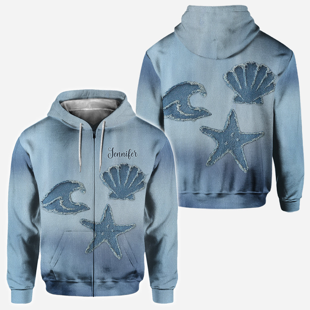 Denim Sea Life - Personalized Sea Lover All Over Shirt