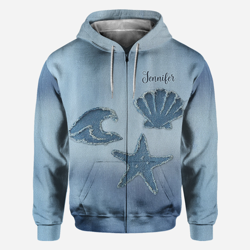 Denim Sea Life - Personalized Sea Lover All Over Shirt
