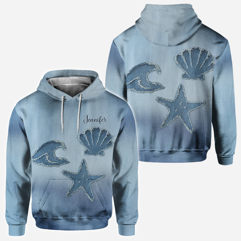 Denim Sea Life - Personalized Sea Lover All Over Shirt