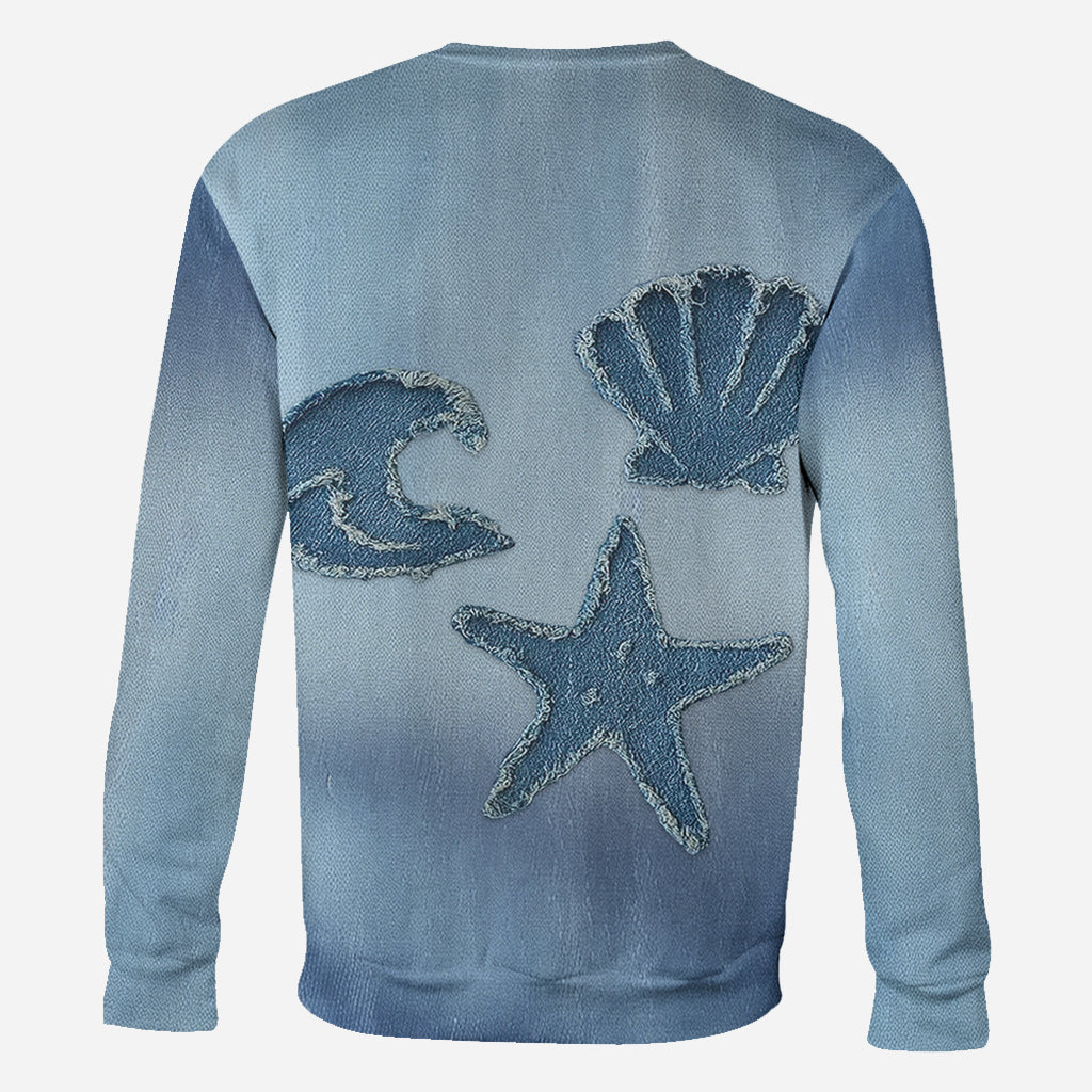 Denim Sea Life - Personalized Sea Lover All Over Shirt