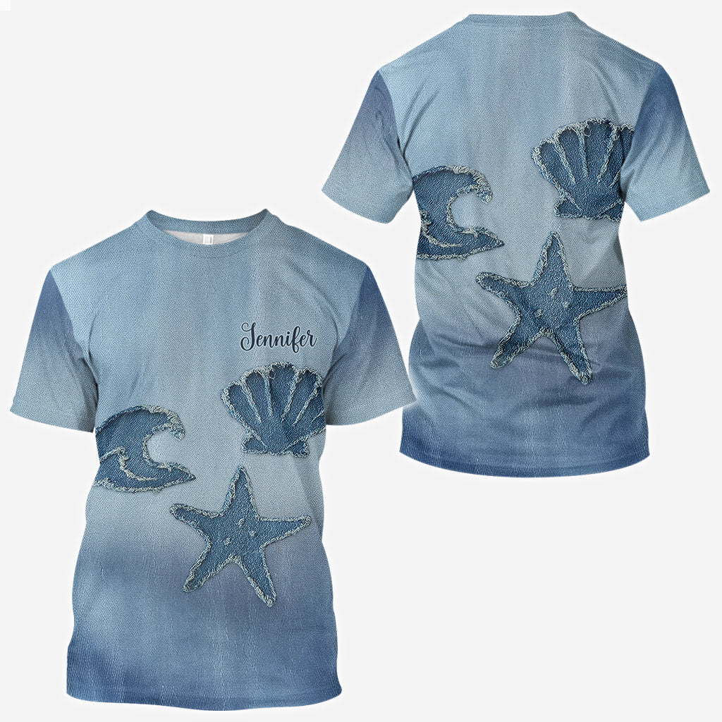 Denim Sea Life - Personalized Sea Lover All Over Shirt