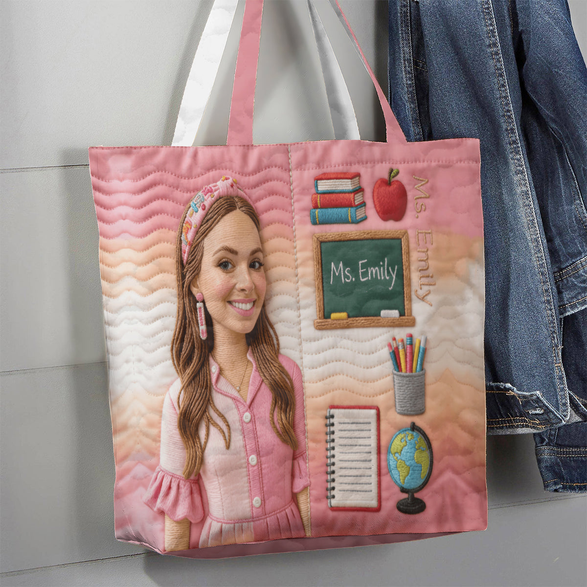 Best Teacher Ever - Personalized Teacher Quilted Tote Bag