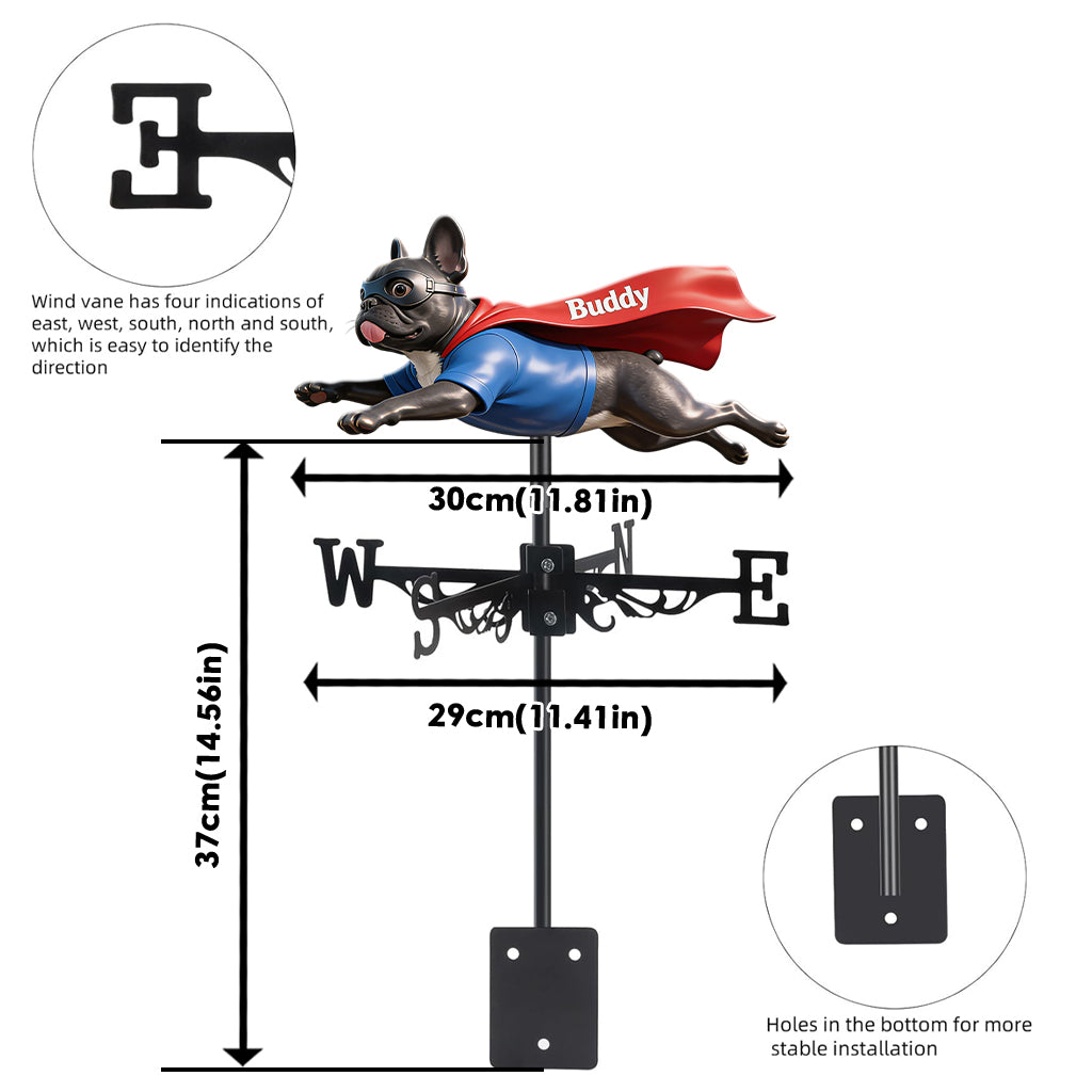 Benutzerdefiniertes Foto - Personalisierte Wetterfahne für Hunde