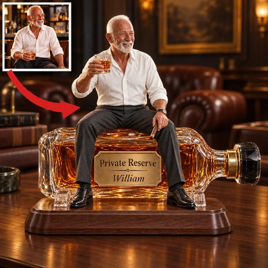 Personalized Whiskey Acrylic Plaque - Custom Photo Bottle Lounge Sculpture