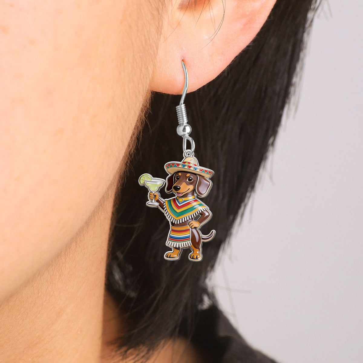 Custom Any Photo, Cinco De Mayo Earrings for Women - Personalized Dog Earrings