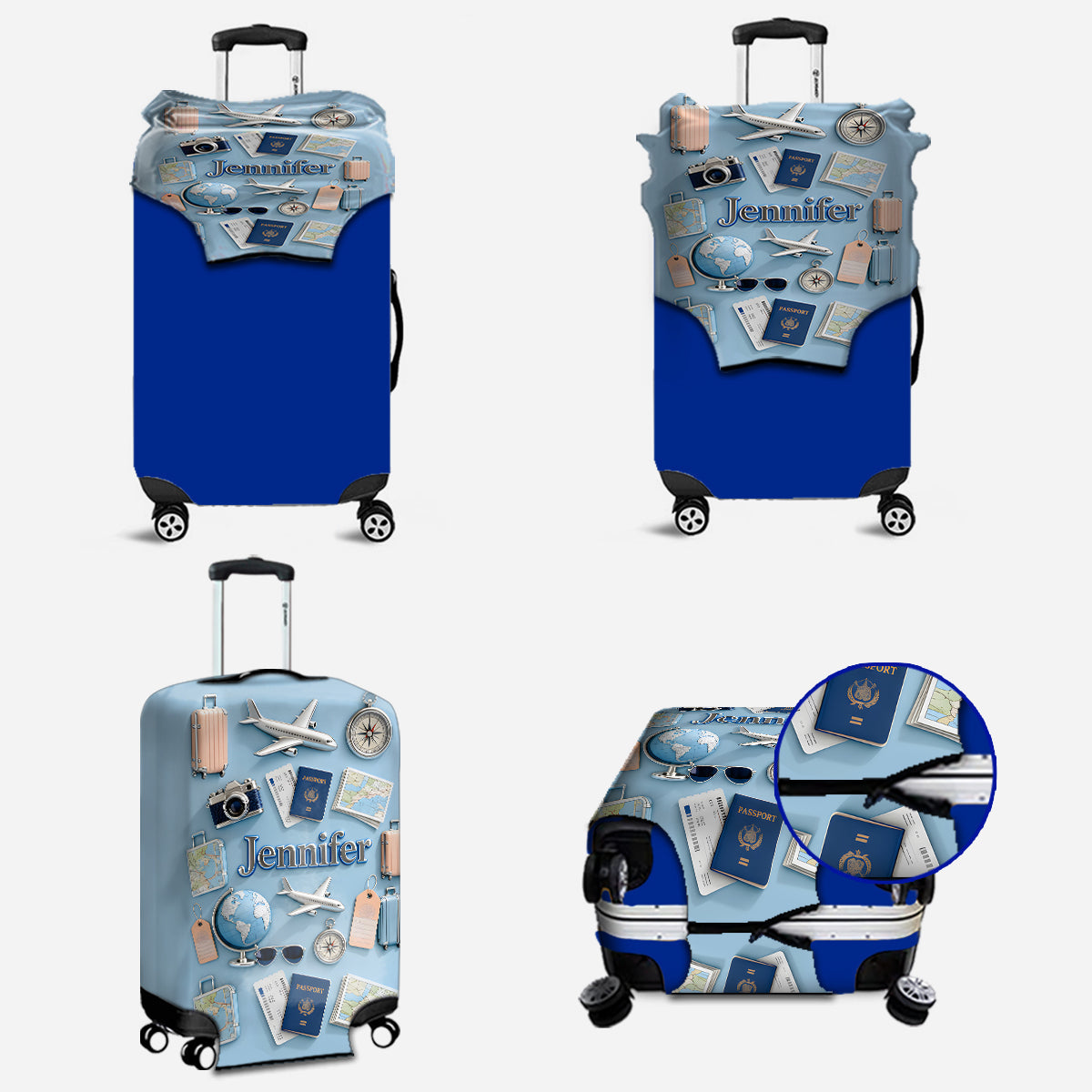 Einfach ein Mädchen, das gerne reist – personalisierte Reisegepäckhülle