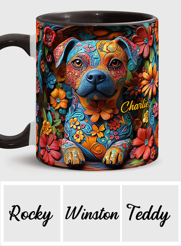 Mug personnalisé « Rêves de Pitbull Colorés »