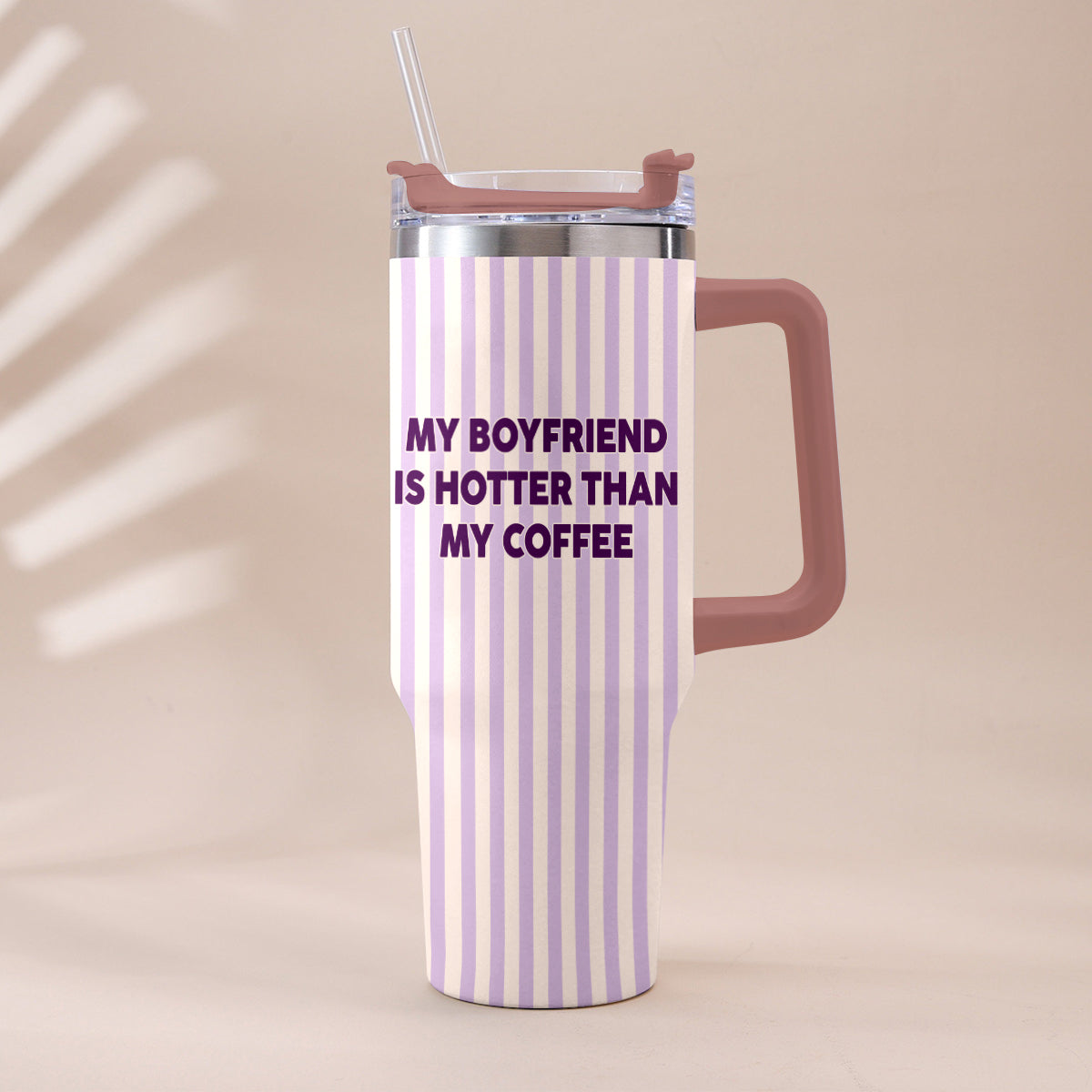 My Husband Boyfriend Is Hotter Than My Coffee Funny Doll - Personalized Couple Tumbler With Handle & Posable Doll