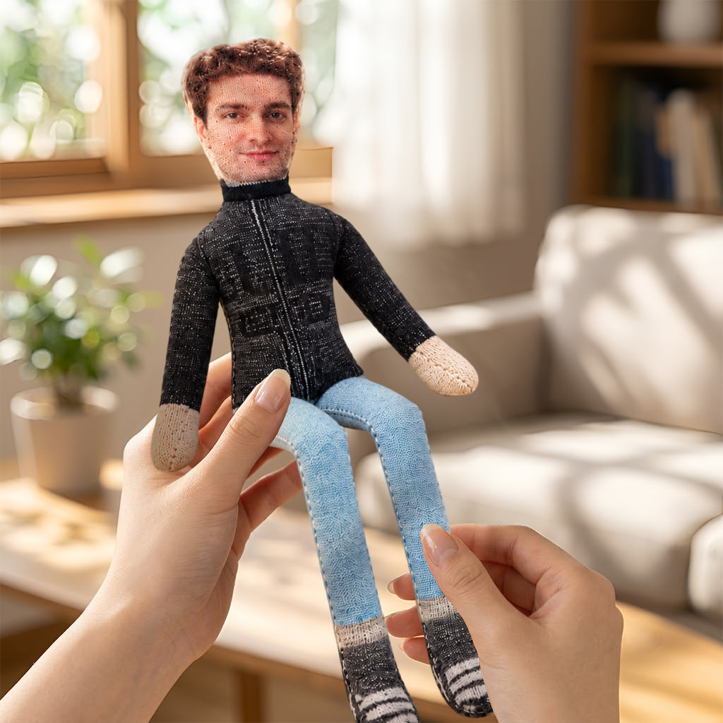My Husband Boyfriend Is Hotter Than My Coffee Funny Doll - Personalized Couple Tumbler With Handle & Posable Doll