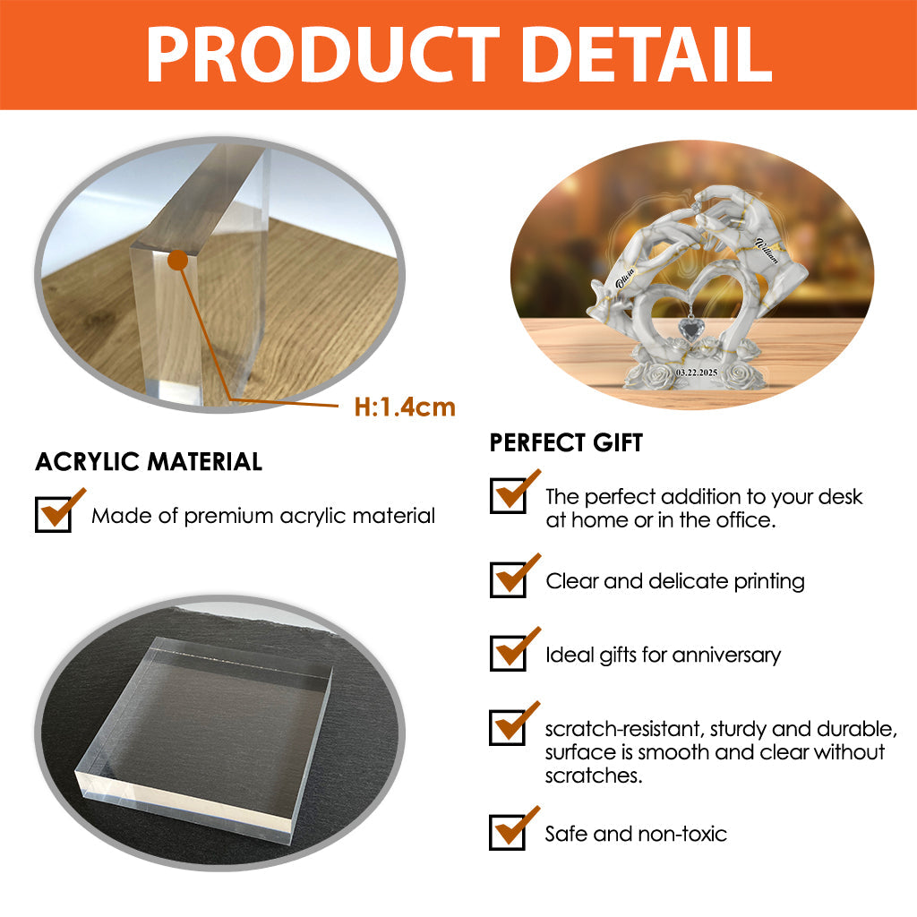 Together Forever I Love You - Personalized Couple Custom Shaped Acrylic Plaque