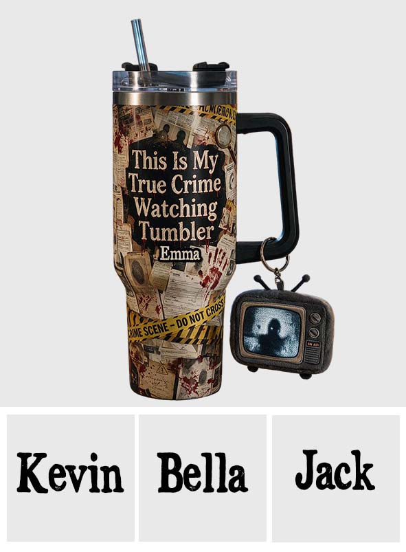 This Is My True Crime Watching Tumbler - Personalized True Crime Tumbler With Plush Charm