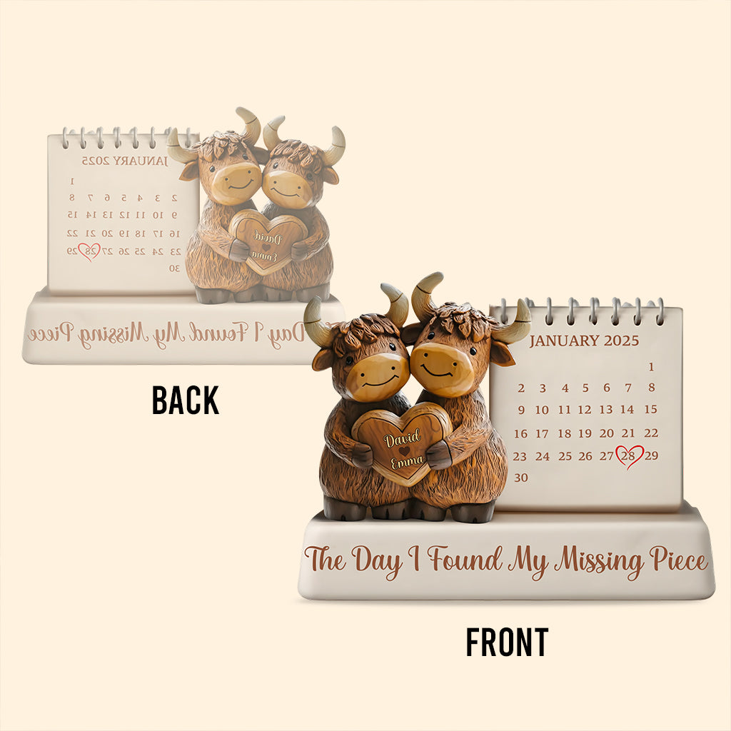 The Day I Found My Missing Piece - Personalized Couple Custom Shaped Acrylic Plaque