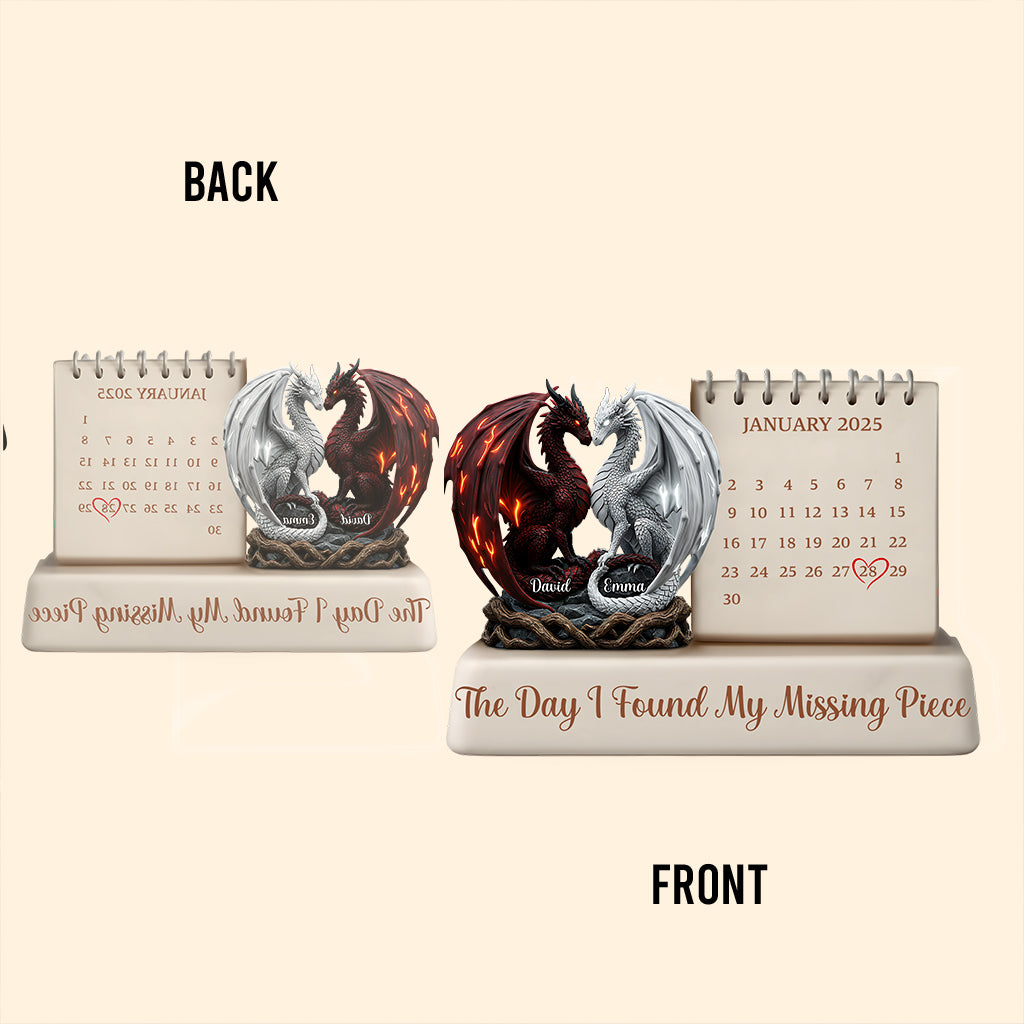 The Day I Found My Missing Piece - Personalized Couple Custom Shaped Acrylic Plaque