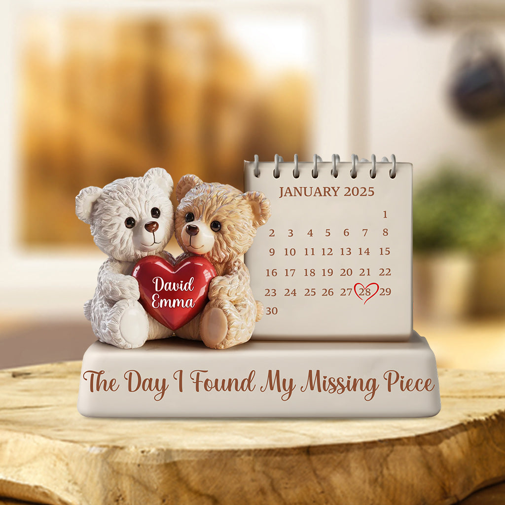 The Day I Found My Missing Piece - Personalized Couple Custom Shaped Acrylic Plaque