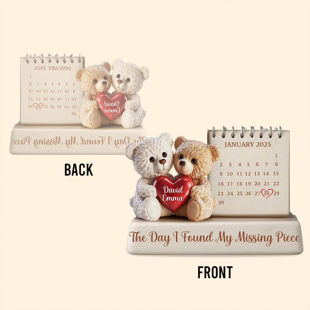 The Day I Found My Missing Piece - Personalized Couple Custom Shaped Acrylic Plaque
