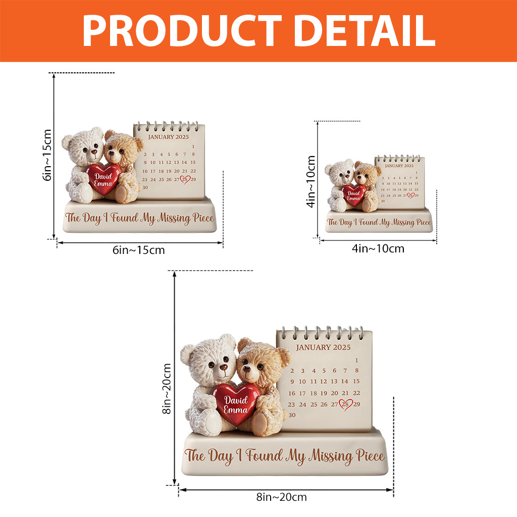 The Day I Found My Missing Piece - Personalized Couple Custom Shaped Acrylic Plaque