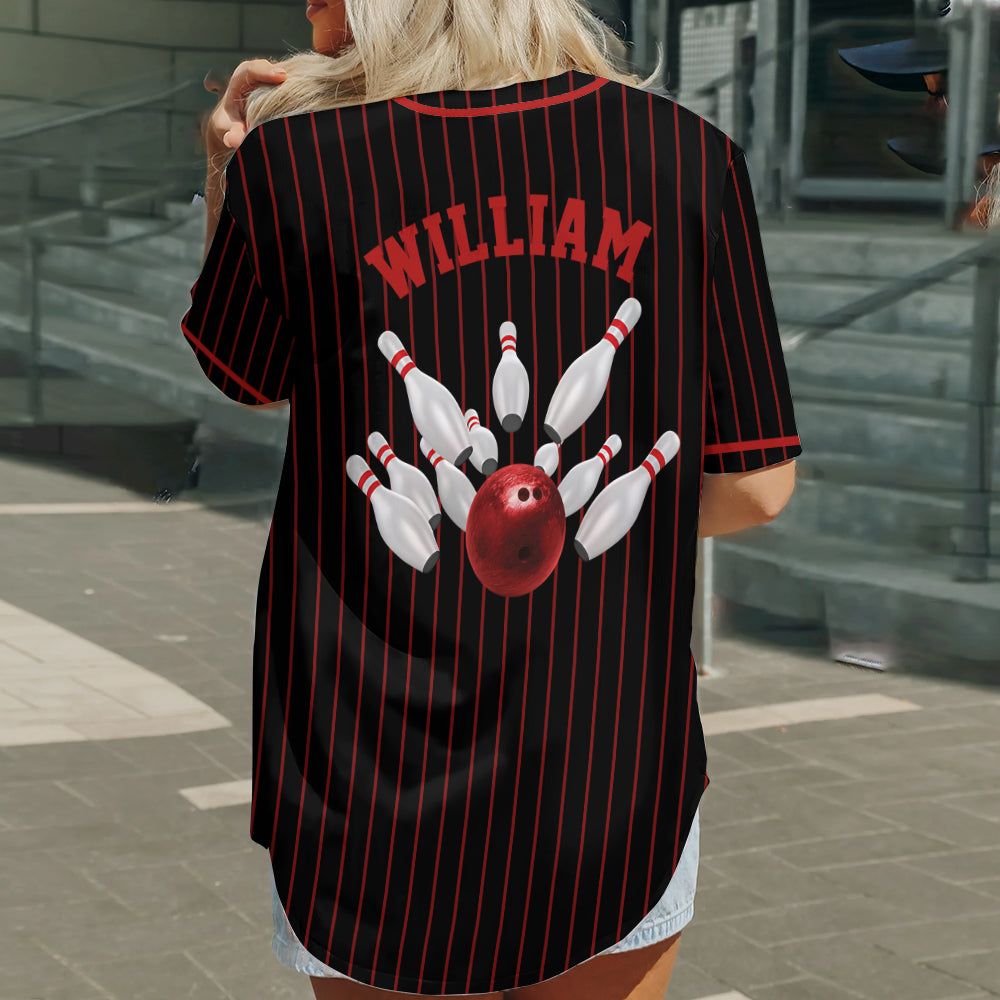 Je préférerais être au bowling - Maillot de baseball personnalisé pour le bowling