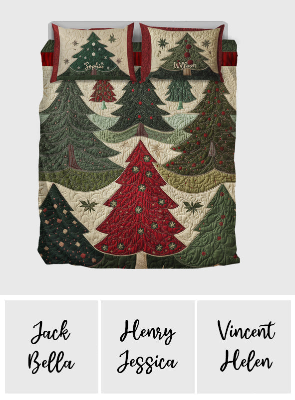 Christmas Tree - Personalized Christmas Quilt Set