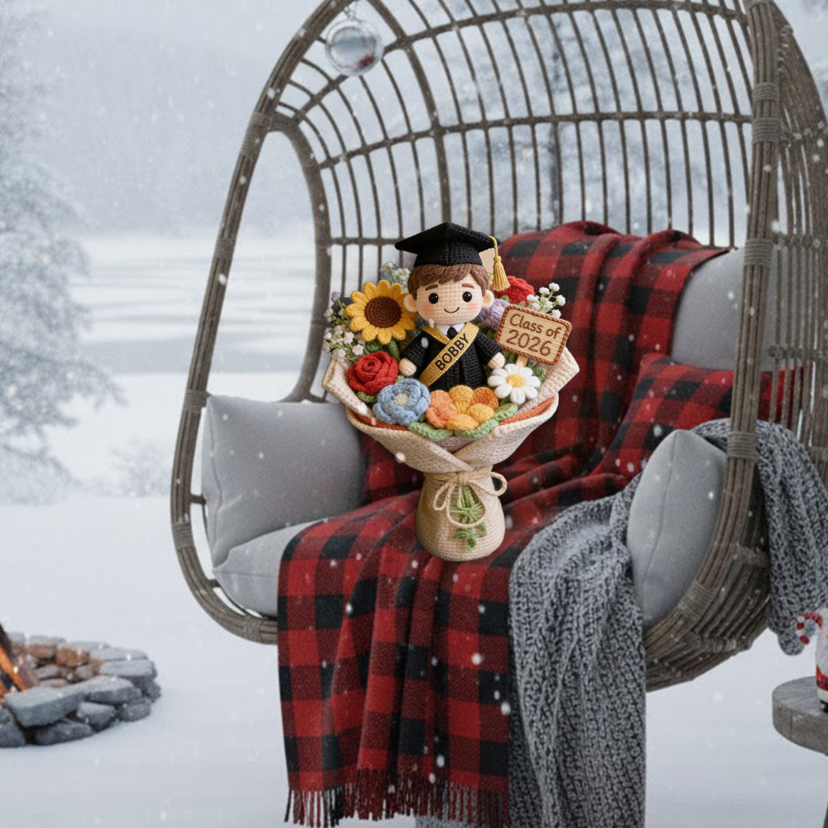 Happy Graduation Gift - Personalized Graduation Premium Faux Fur Pillow