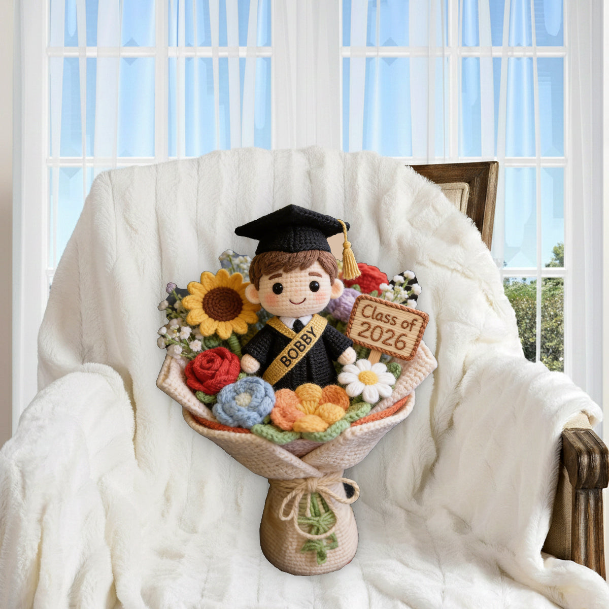 Happy Graduation Gift - Personalized Graduation Premium Faux Fur Pillow