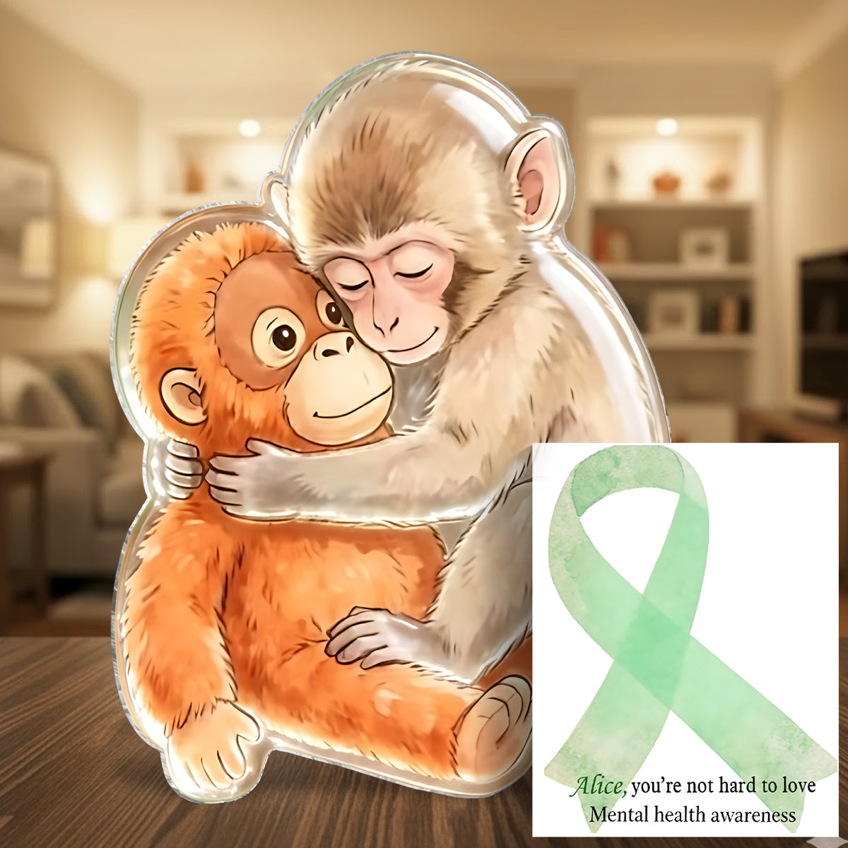 You're Not Hard To Love - Personalized Mental Health Awareness Pocket Hug Card