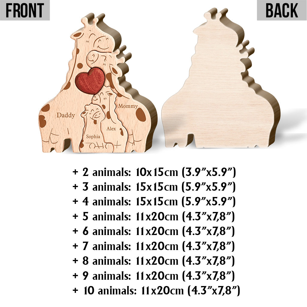 Happy Family - Personalized Family Shaped Wooden Puzzle