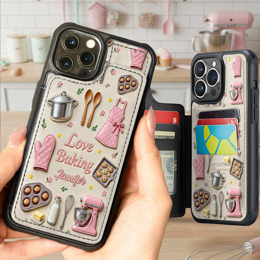 Love Baking - Personalized Baking Fully Printed Wallet Phone Case