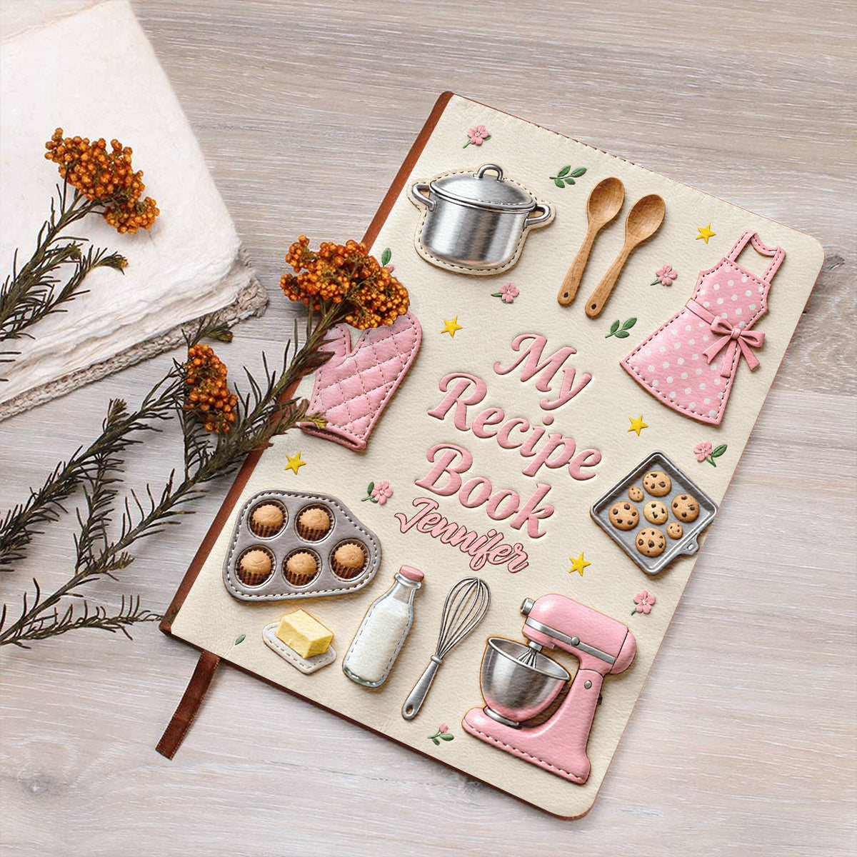 My Recipe Book - Personalized Baking Leather Journal