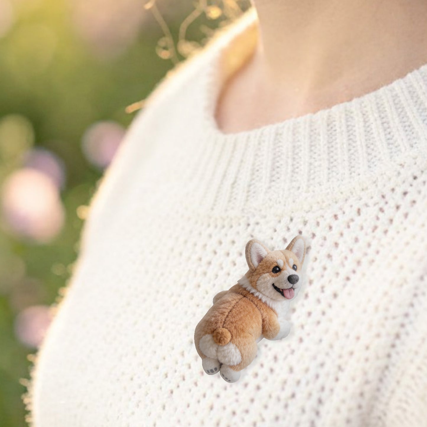Cadeau pour Maman d'Animal, Amoureux des Animaux - Broche en Peluche Personnalisée