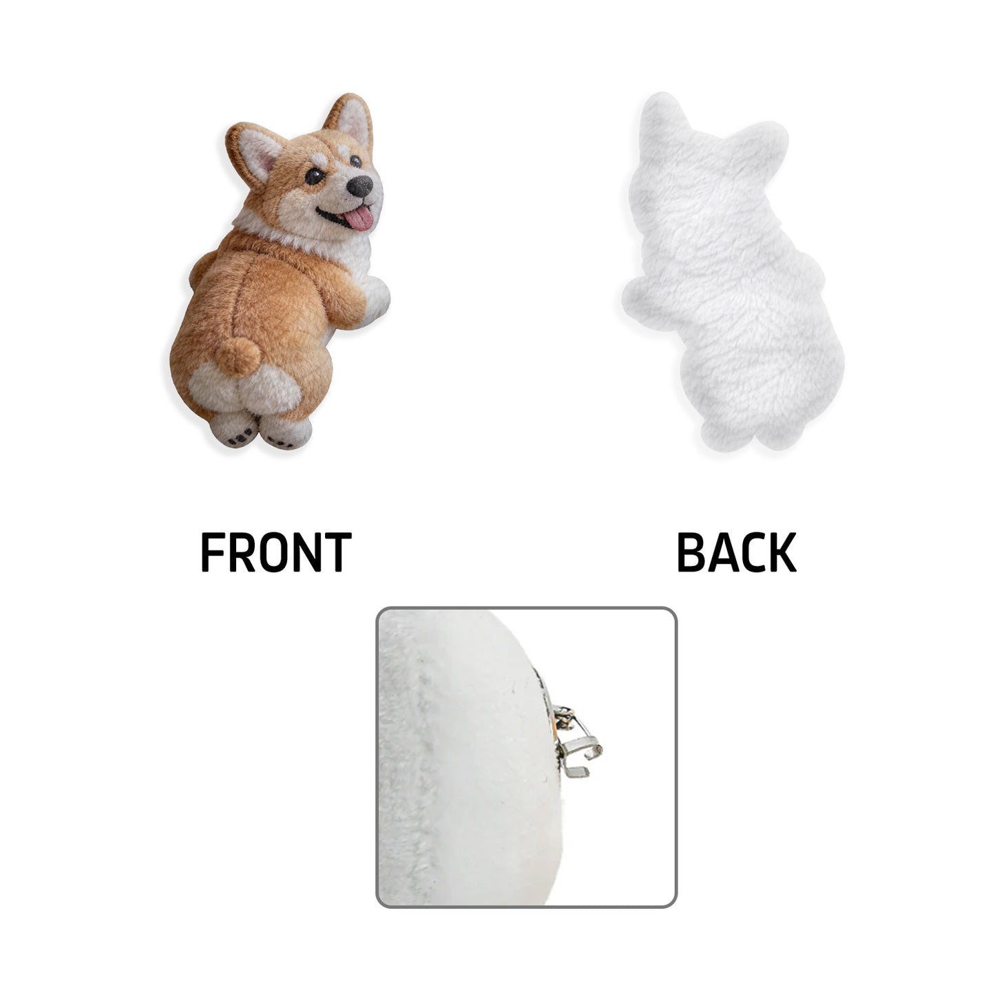 Cadeau pour Maman d'Animal, Amoureux des Animaux - Broche en Peluche Personnalisée