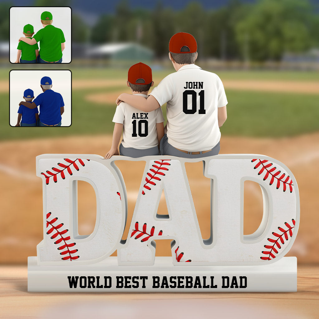 Best Baseball Dad Ever - Personalized Baseball Custom Shaped Acrylic Plaque