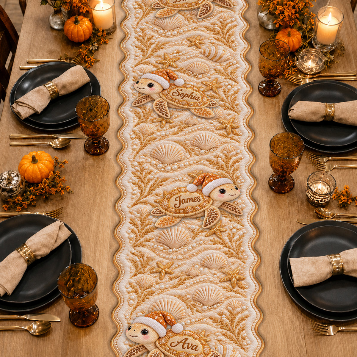 Grandma Turtle - Personalized Turtle Custom Shape Table Runner