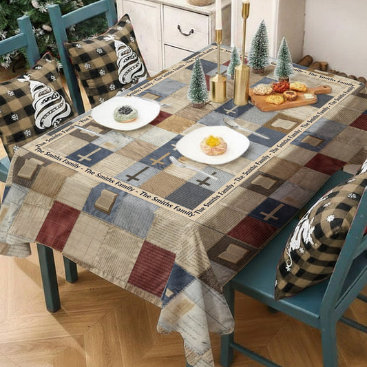 Patchwork des Glaubens – Personalisierte christliche Tischdecke